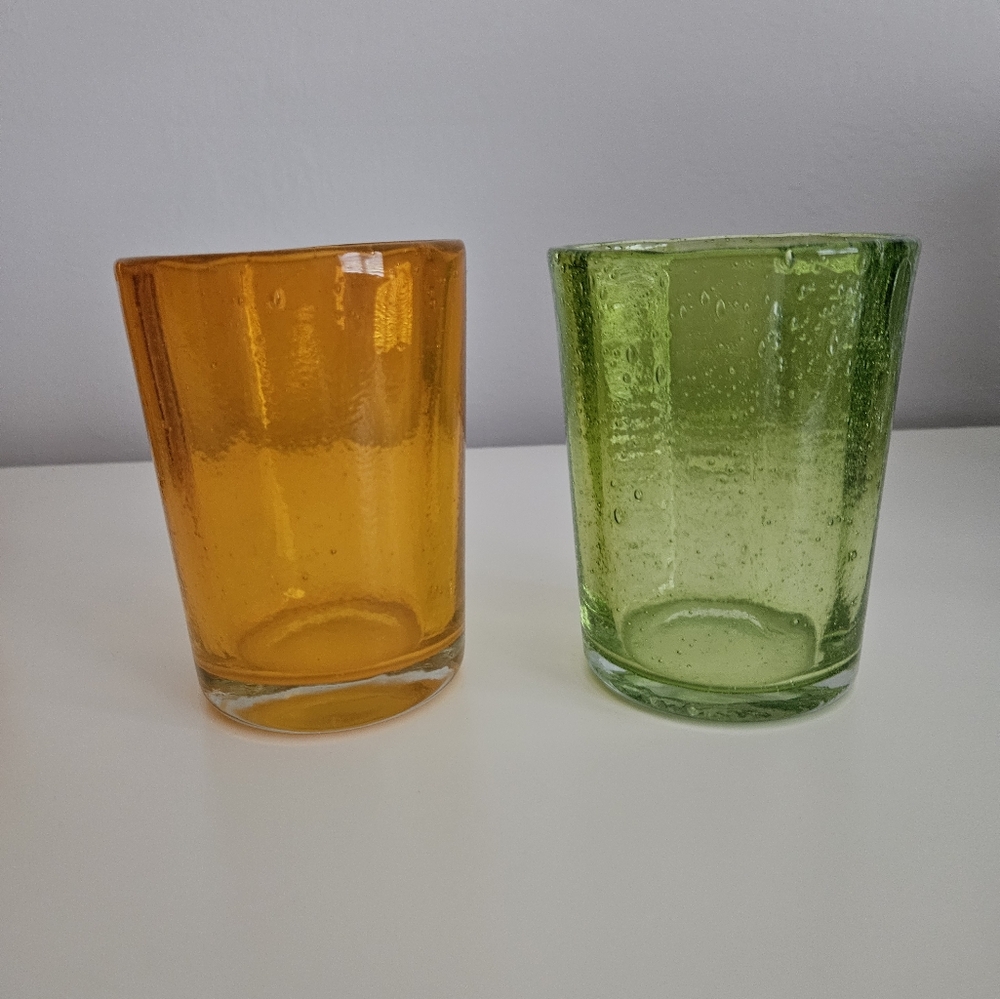 Multicolor Handblown Bubble Glasses | Set of 6 - Picture 5 of 9